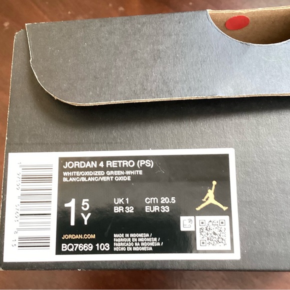 Jordan 4 Kids White and Dark Green - Picture 9 of 9